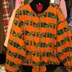 Vintage african print bomber jacket